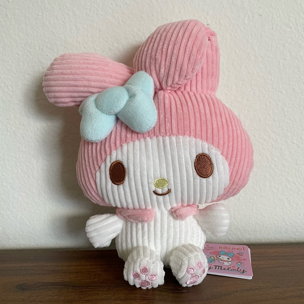 8 Inch My Melody Corduroy Plushie BRAND NEW from Round1 Exclusive